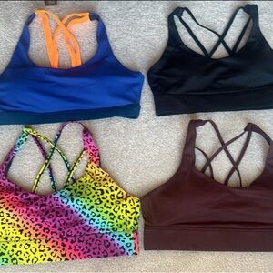 Zyia Strappy Light n Tight XL Sports Bra Collection Orange🧡🖤🩷🤎